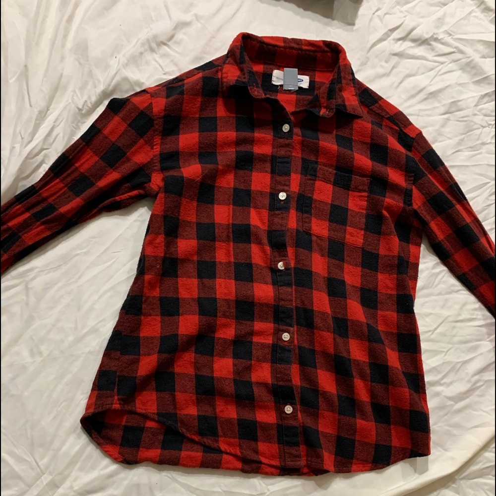 Red old navy flannel, size 10/12